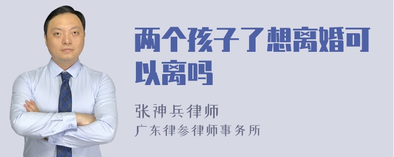 两个孩子了想离婚可以离吗