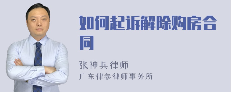如何起诉解除购房合同