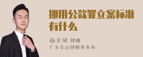 挪用公款罪立案标准有什么