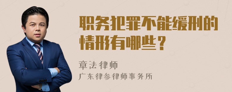 职务犯罪不能缓刑的情形有哪些？