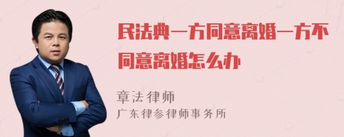 民法典一方同意离婚一方不同意离婚怎么办