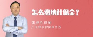 怎么缴纳社保金？