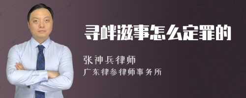 寻衅滋事怎么定罪的