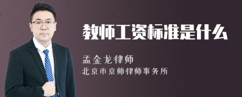 教师工资标准是什么