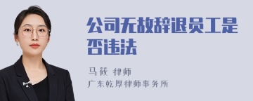 公司无故辞退员工是否违法