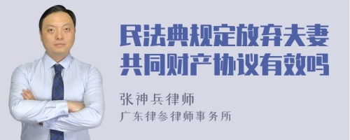 民法典规定放弃夫妻共同财产协议有效吗