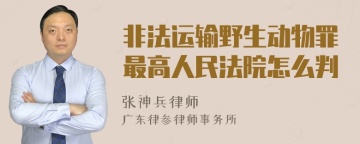 非法运输野生动物罪最高人民法院怎么判