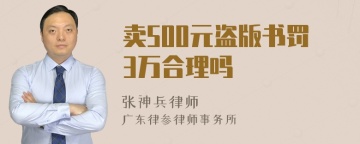 卖500元盗版书罚3万合理吗