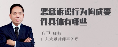 恶意诉讼行为构成要件具体有哪些