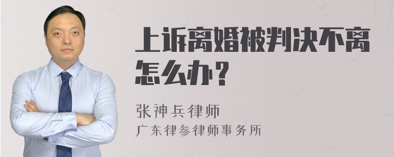 上诉离婚被判决不离怎么办？