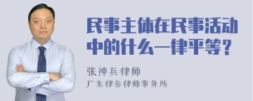 民事主体在民事活动中的什么一律平等？