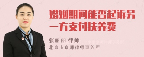 婚姻期间能否起诉另一方支付扶养费