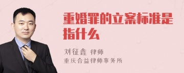 重婚罪的立案标准是指什么