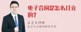 电子合同是怎么订立的？