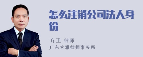 怎么注销公司法人身份