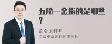 五险一金指的是哪些？