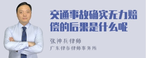 交通事故确实无力赔偿的后果是什么呢