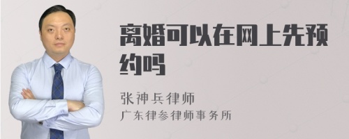 离婚可以在网上先预约吗