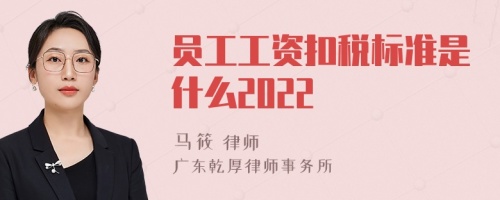 员工工资扣税标准是什么2022