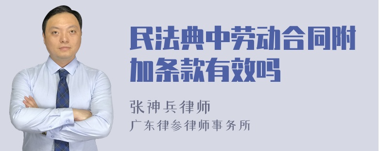 民法典中劳动合同附加条款有效吗