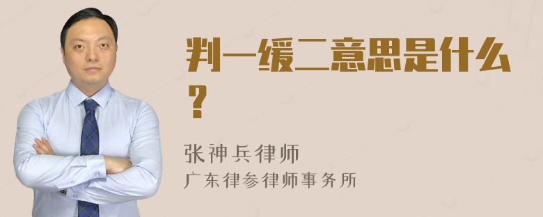 判一缓二意思是什么？