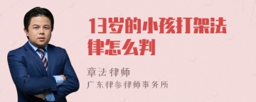 13岁的小孩打架法律怎么判