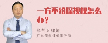 一方不给探视权怎么办？