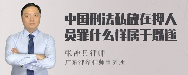 中国刑法私放在押人员罪什么样属于既遂