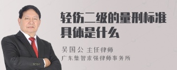 轻伤二级的量刑标准具体是什么