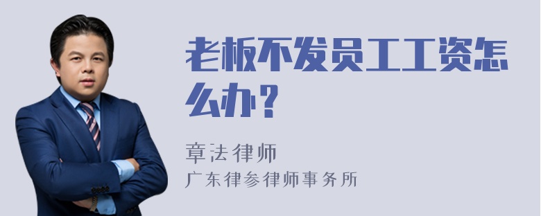 老板不发员工工资怎么办？