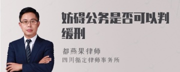 妨碍公务是否可以判缓刑