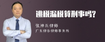 逃税漏税算刑事吗?