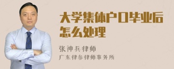 大学集体户口毕业后怎么处理