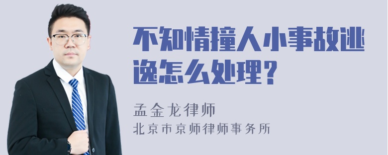 不知情撞人小事故逃逸怎么处理？