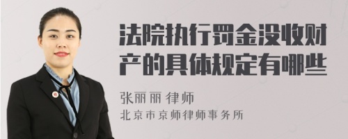 法院执行罚金没收财产的具体规定有哪些