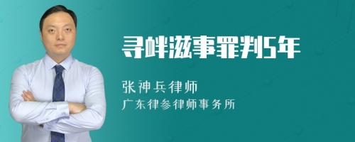 寻衅滋事罪判5年