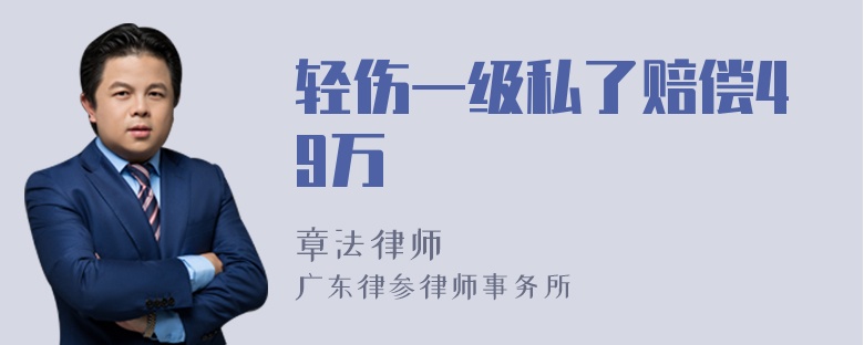 轻伤一级私了赔偿49万