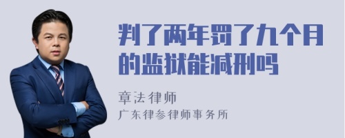 判了两年罚了九个月的监狱能减刑吗