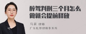 醉驾判刑三个月怎么做就会提前释放