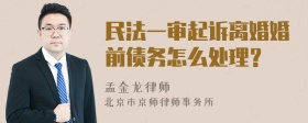 民法一审起诉离婚婚前债务怎么处理？