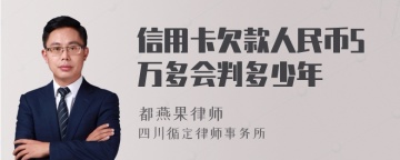 信用卡欠款人民币5万多会判多少年