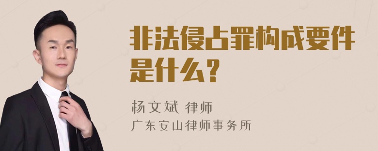 非法侵占罪构成要件是什么？