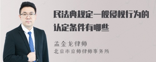 民法典规定一般侵权行为的认定条件有哪些