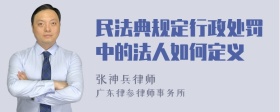 民法典规定行政处罚中的法人如何定义