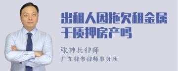 出租人因拖欠租金属于质押房产吗