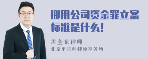 挪用公司资金罪立案标准是什么！