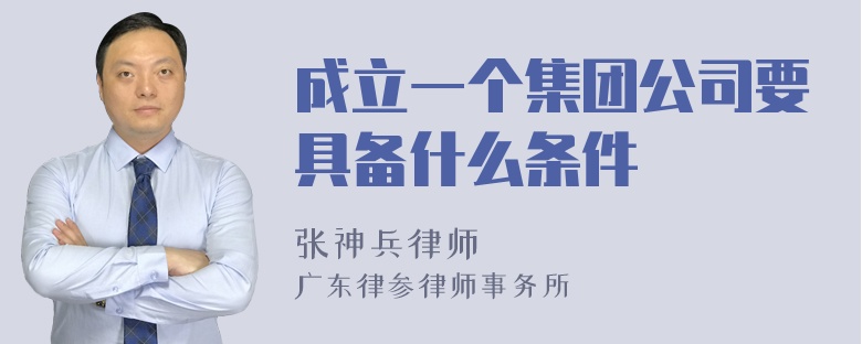 成立一个集团公司要具备什么条件