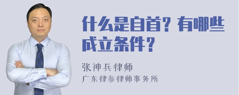 什么是自首？有哪些成立条件？