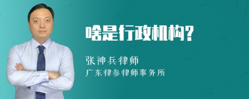 啥是行政机构?