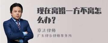 现在离婚一方不离怎么办？